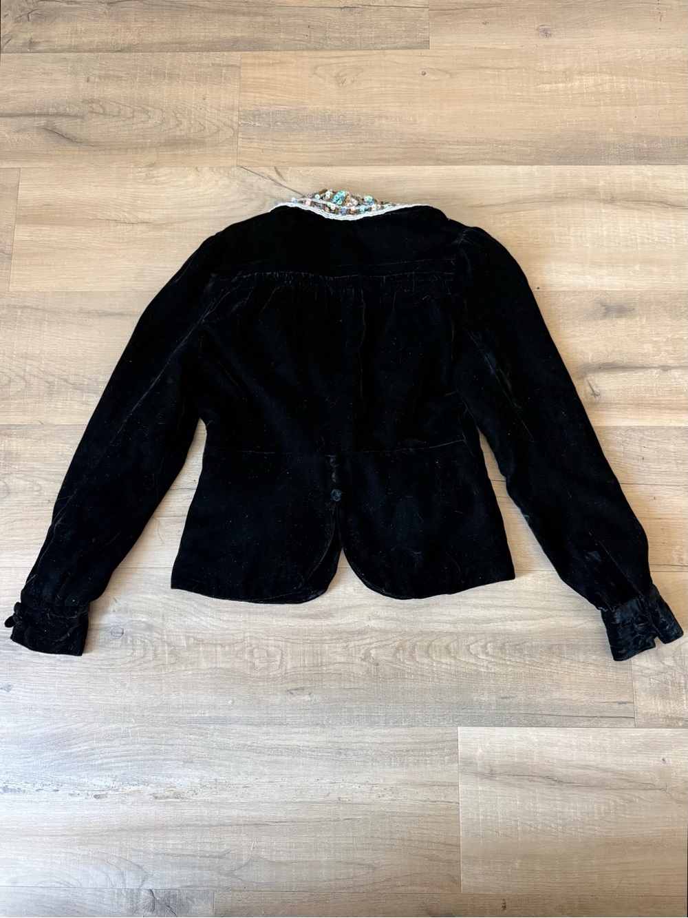 Vintage Y2K Marc Jacobs Runway Black Silk Velvet Sequin Blazer Jacket - US 2 - Picture 8 of 8